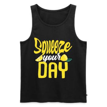 lemon - Men's Premium Organic Tank Top - black - Front - AI Model Male 178 light (178cm)