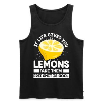 Zitrone Obst Limonade Alkohol Zitronensaft Sauer - Männer Premium Bio Tank Top - Schwarz - Vorne - AI Model Male 178 light (178cm)