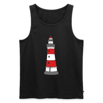 Lighthouse Coast Nautical Signal Seafaring Nautical - Men's Premium Organic Tank Top - black - Front - Michal (187cm)