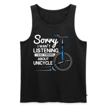 Unicycle bike cycling wheel unicyclist - Men's Premium Organic Tank Top - black - Front - Michal (187cm)