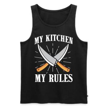 Koch Chefkoch Gourmet Kochmütze Küche Cuisine - Männer Premium Bio Tank Top - Schwarz - Vorne - AI Model Male 178 light (178cm)