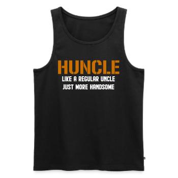 Huncle Like Regular Uncle - Männer Premium Bio Tank Top - Schwarz - Vorne - AI Model Male 178 light (178cm)