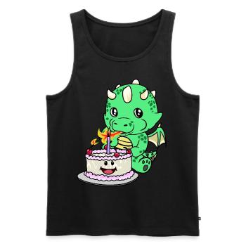 Dragon Baby Birthday Cake Félicitations KInd - Débardeur bio Premium Homme - noir - Devant - Michal (187cm)