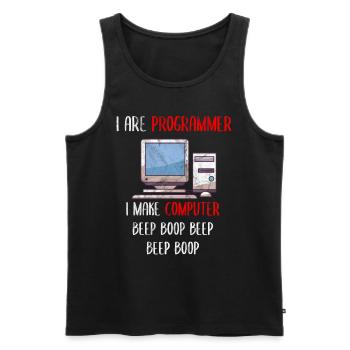 I Are Programmer Funny Computer Programming - Männer Premium Bio Tank Top - Schwarz - Vorne - AI Model Male 178 light (178cm)