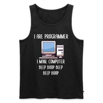 I Are Programmer Programming - Männer Premium Bio Tank Top - Schwarz - Vorne - AI Model Male 178 light (178cm)