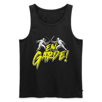 Fechten - Männer Premium Bio Tank Top - Schwarz - Vorne - Michal (187cm)