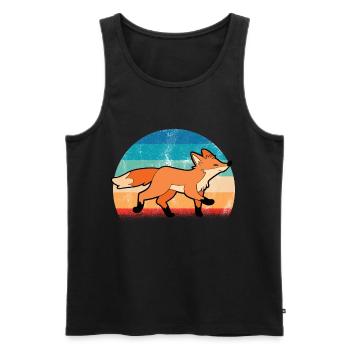 Fuchs - Männer Premium Bio Tank Top - Schwarz - Vorne - AI Model Male 178 light (178cm)