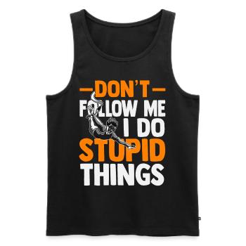 bungee jumping - Men's Premium Organic Tank Top - black - Front - AI Model Male 178 light (178cm)