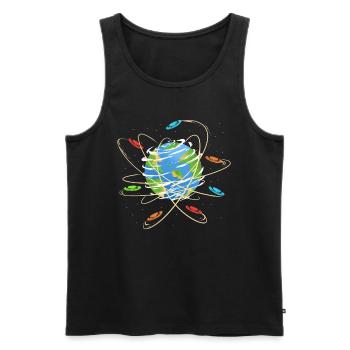 Disque Golf Earth Planet Space Design & Gift - Débardeur bio Premium Homme - noir - Devant - AI Model Male 178 light (178cm)