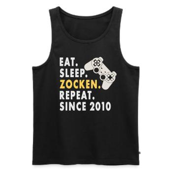 Eat Sleep gambling Since 2010 design for gamers - Männer Premium Bio Tank Top - Schwarz - Vorne - AI Model Male 178 light (178cm)