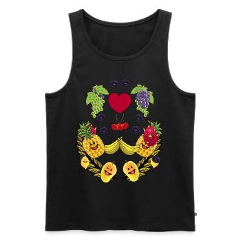 Healthy Fruits Fruit Vegan Fruit Food Vitamins - Men's Premium Organic Tank Top - black - Front - AI Model Male 178 light (178cm)