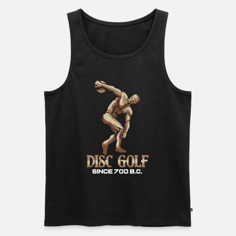Disc Golf Since 700 BC - Old Statue Gift - Men's Premium Organic Tank Top - black