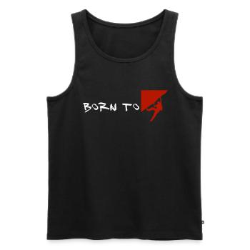 Born to climb (Klettern) - Männer Premium Bio Tank Top - Schwarz - Vorne - AI Model Male 178 light (178cm)