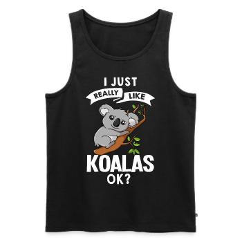 Koala Bear Baby Funny Marsupial Australie - Débardeur bio Premium Homme - noir - Devant - Michal (187cm)