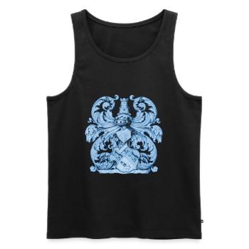 Mittelalter Dekor Wappen Heraldik, Ritterrüstung - Männer Premium Bio Tank Top - Schwarz - Vorne - AI Model Male 178 light (178cm)