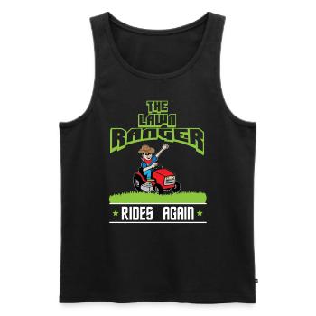 The Lawn Ranger Rides Again - Men's Premium Organic Tank Top - black - Front - AI Model Male 178 light (178cm)