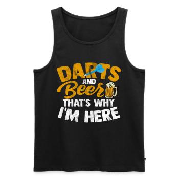 Dart - Men's Premium Organic Tank Top - black - Front - AI Model Male 178 light (178cm)