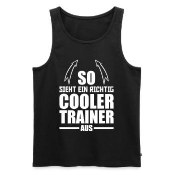 So sieht ein richtig cooler Trainer aus Fußball - Männer Premium Bio Tank Top - Schwarz - Vorne - AI Model Male 178 light (178cm)