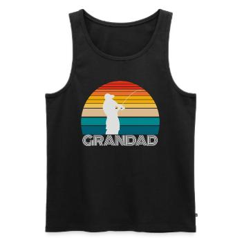 Cadeaux de pêche pour GRANDAD - Débardeur bio Premium Homme - noir - Devant - Michal (187cm)