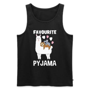 Pyjama Lama Pyjama paresseux alpaga - Débardeur bio Premium Homme - noir - Devant - Michal (187cm)