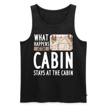 Cabane de montagne refuge chalet cabane en bois - Débardeur bio Premium Homme - noir - Devant - Michal (187cm)