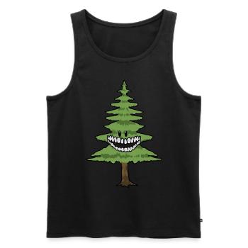 Arbre arbre arbre arbre forêt nature amusant sapin - Débardeur bio Premium Homme - noir - Devant - AI Model Male 178 light (178cm)