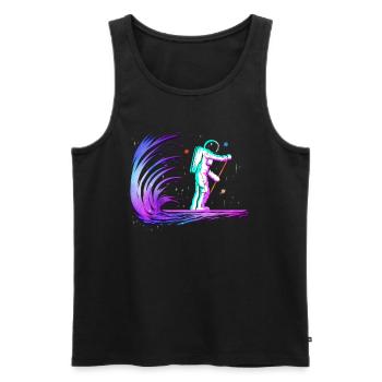 Stand Up Paddle Astronaut Space - Conception de SUP - Débardeur bio Premium Homme - noir - Devant - AI Model Male 178 light (178cm)