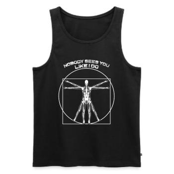 Image aux rayons X des radiologues et techniciens en radiologie Da Vinci - Débardeur bio Premium Homme - noir - Devant - AI Model Male 178 light (178cm)