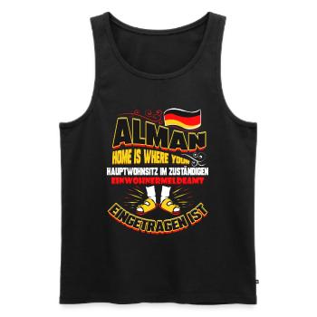 Alman Lustiger Alman Hauptwohnsitz Spruch Geschenk - Männer Premium Bio Tank Top - Schwarz - Vorne - Michal (187cm)