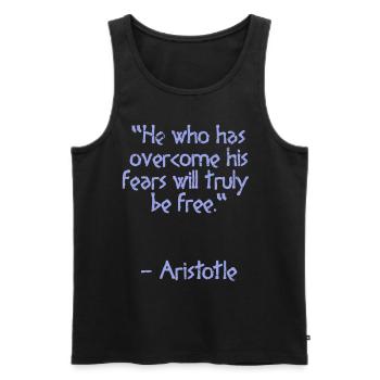 Aristoteles Zitat - He who has | Weisheit - Männer Premium Bio Tank Top - Schwarz - Vorne - AI Model Male 178 light (178cm)
