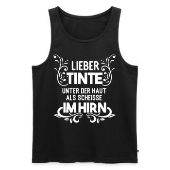 Tattoo Sprüche Tattooliebhaber tätowiert Geschenk - Männer Premium Bio Tank Top - Schwarz - Vorne - Michal (187cm)