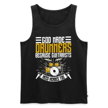 Drums - Men's Premium Organic Tank Top - black - Front - Michal (187cm)