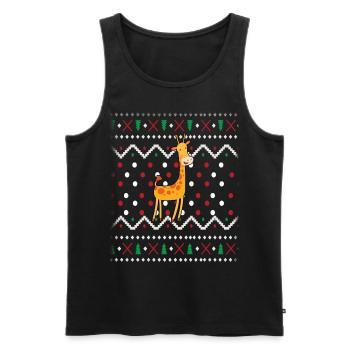 Giraffe Christmas - Men's Premium Organic Tank Top - black - Front - Michal (187cm)