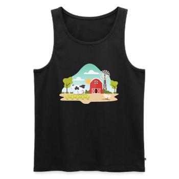ferme - Débardeur bio Premium Homme - noir - Devant - AI Model Male 178 light (178cm)