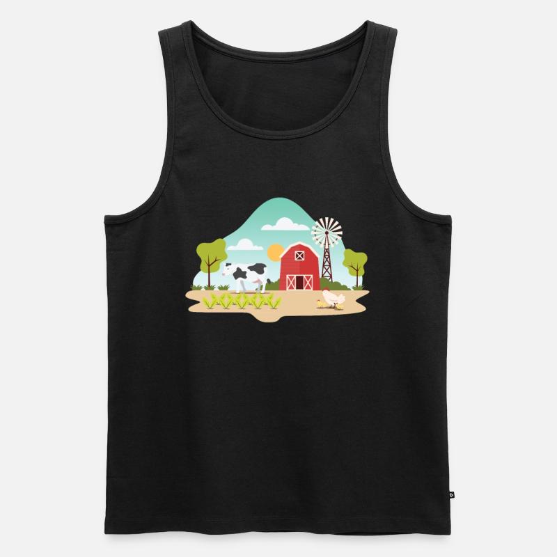 Farm - Männer Premium Bio Tank Top - Schwarz