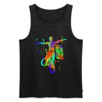 Kunstradfahrer - Farbenfrohes Radfahrer Geschenk - Männer Premium Bio Tank Top - Schwarz - Vorne - AI Model Male 178 light (178cm)