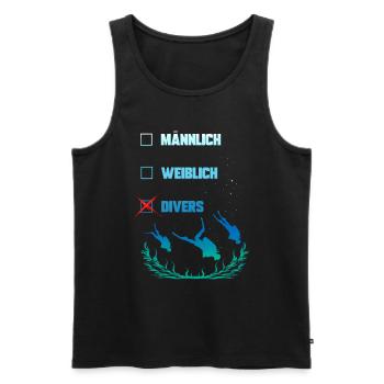 Lustiges Taucher Design - Männlich Weiblich Divers - Männer Premium Bio Tank Top - Schwarz - Vorne - AI Model Male 178 light (178cm)