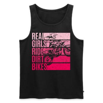 Vintage Real Girls Ride Dirt Bikes - Men's Premium Organic Tank Top - black - Front - AI Model Male 178 light (178cm)