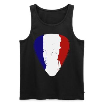 France Guitar Pick Flag Guitarist - Men's Premium Organic Tank Top - black - Front - AI Model Male 178 light (178cm)