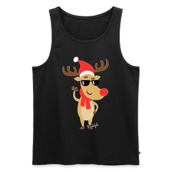 Rudolf the reindeer - Rudolph the reindeer - Men's Premium Organic Tank Top - black - Front - Michal (187cm)