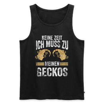 Gecko Terraristik Echse Salamander Geschenk - Männer Premium Bio Tank Top - Schwarz - Vorne - Michal (187cm)