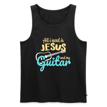 J'ai juste besoin de Jésus et de ma guitare - Débardeur bio Premium Homme - noir - Devant - AI Model Male 178 light (178cm)