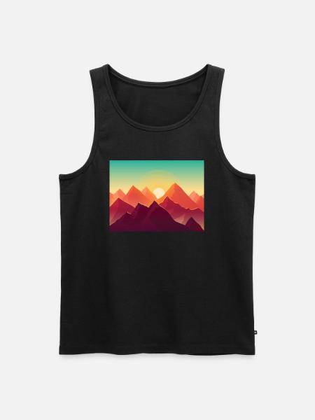 Mountains - Sunrise - Men's Premium Organic Tank Top - black