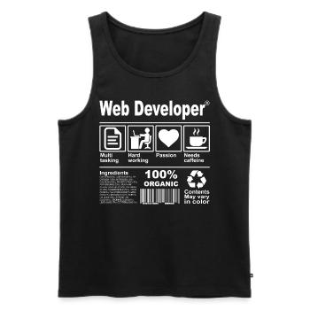 Web Developer - Männer Premium Bio Tank Top - Schwarz - Vorne - Michal (187cm)