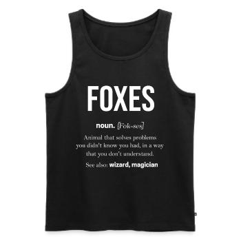Fuchs - Männer Premium Bio Tank Top - Schwarz - Vorne - AI Model Male 178 light (178cm)