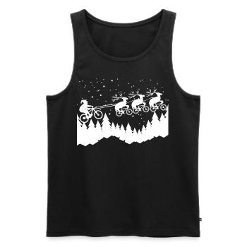 Fahrrad Weihnachten - Männer Premium Bio Tank Top - Schwarz - Vorne - AI Model Male 178 light (178cm)