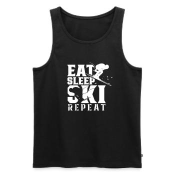 Essen Schlafen Ski Wiederholen Skifahren Skier - Männer Premium Bio Tank Top - Schwarz - Vorne - AI Model Male 178 light (178cm)