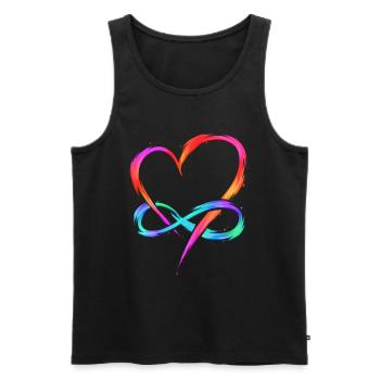Polyamory - Infinity Heart - Polyamorie Artwork - Männer Premium Bio Tank Top - Schwarz - Vorne - AI Model Male 178 light (178cm)