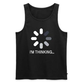 I AM THINKING - Männer Premium Bio Tank Top - Schwarz - Vorne - AI Model Male 178 light (178cm)