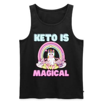 Keto est un arc-en-ciel de licorne magique - Débardeur bio Premium Homme - noir - Devant - Michal (187cm)